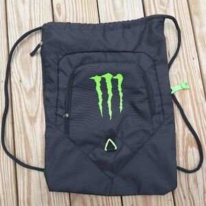 Monster Energy Drawstring Backpack Rope Bag Gym Bag Lightweight Travel Overnight